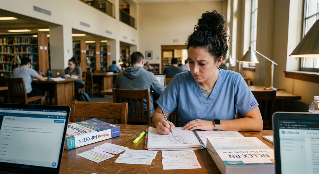 nurse student studing for their NCLEX-RN