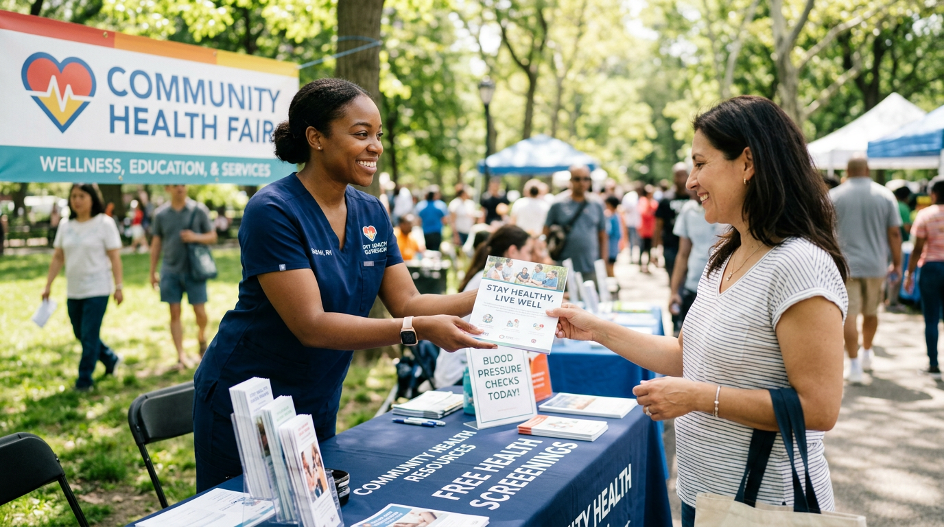 outdoor health fair booth